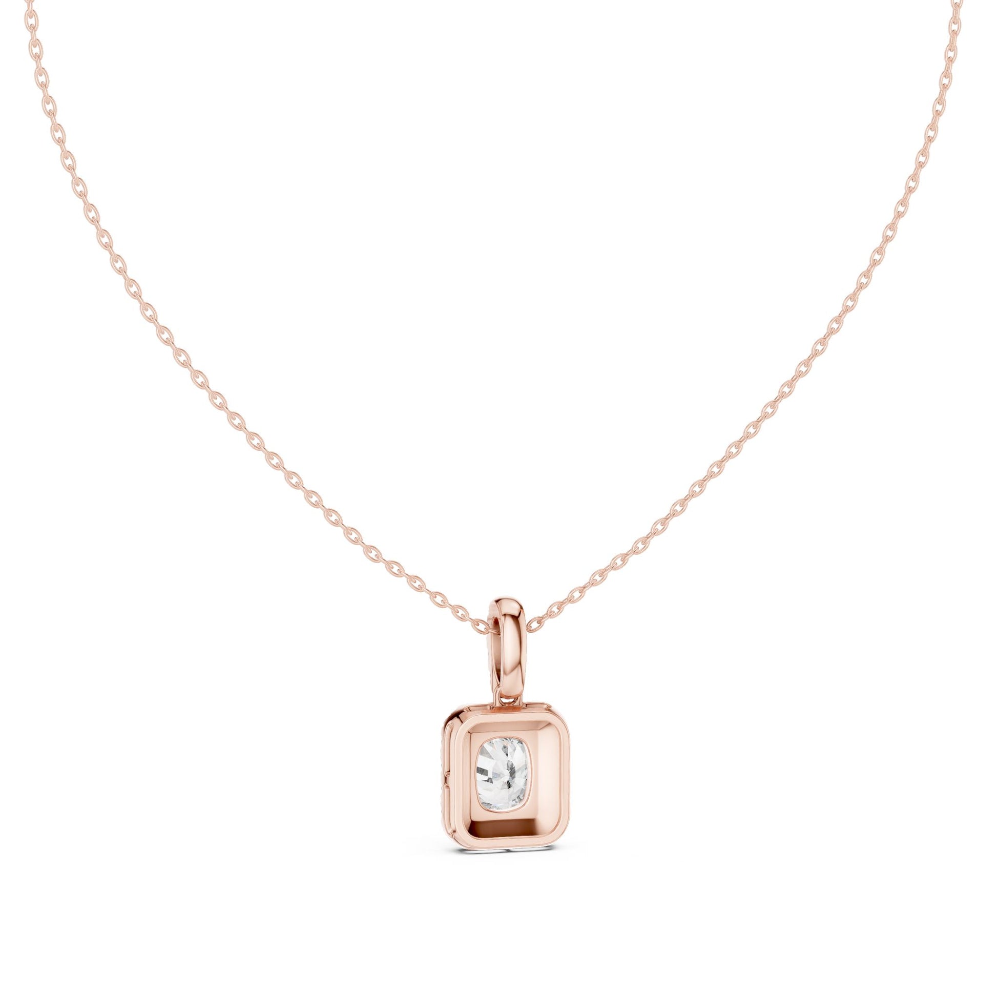 Cushion Lab Grown Diamond Halo Pendant