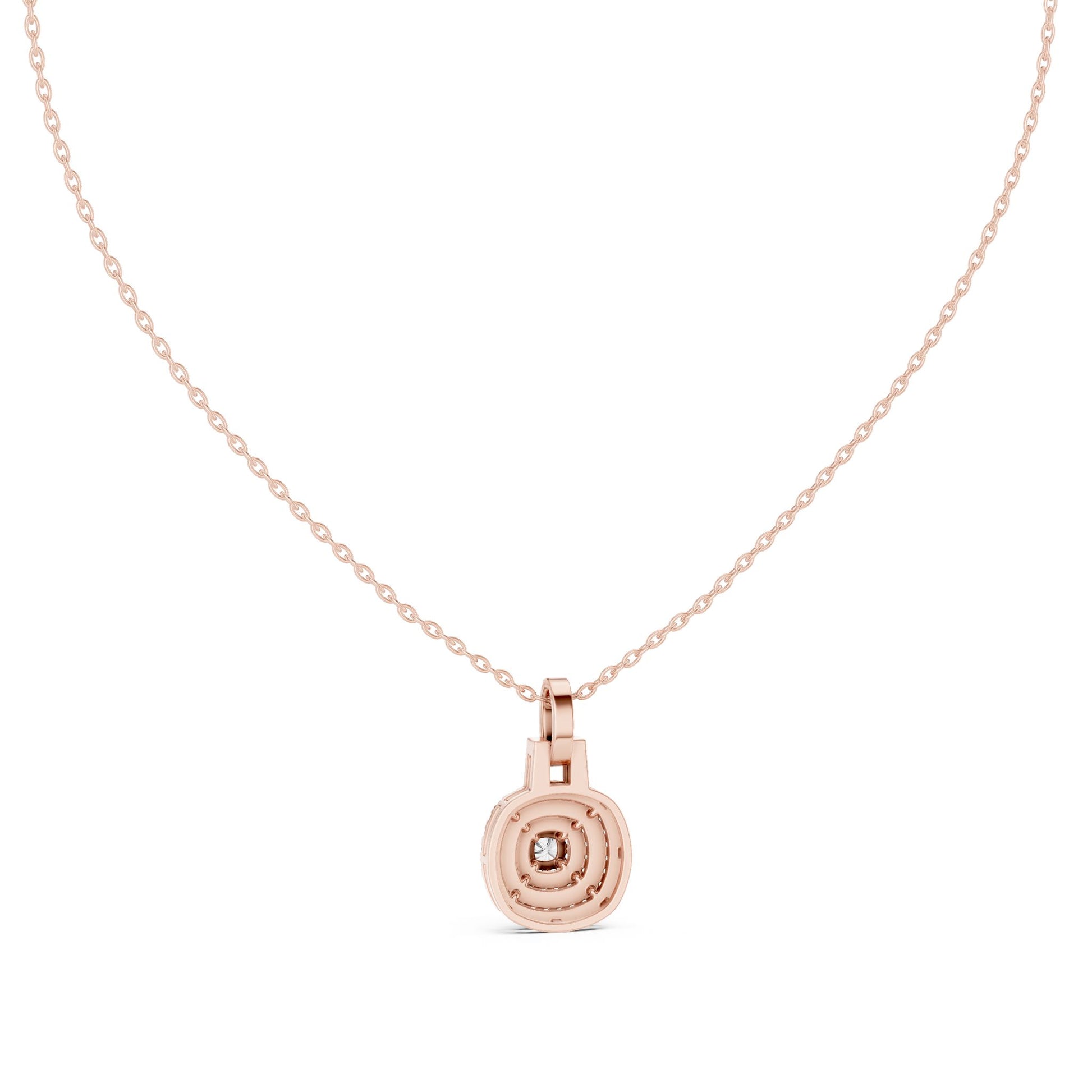 Cushion Lab Grown Diamond Halo Pendant