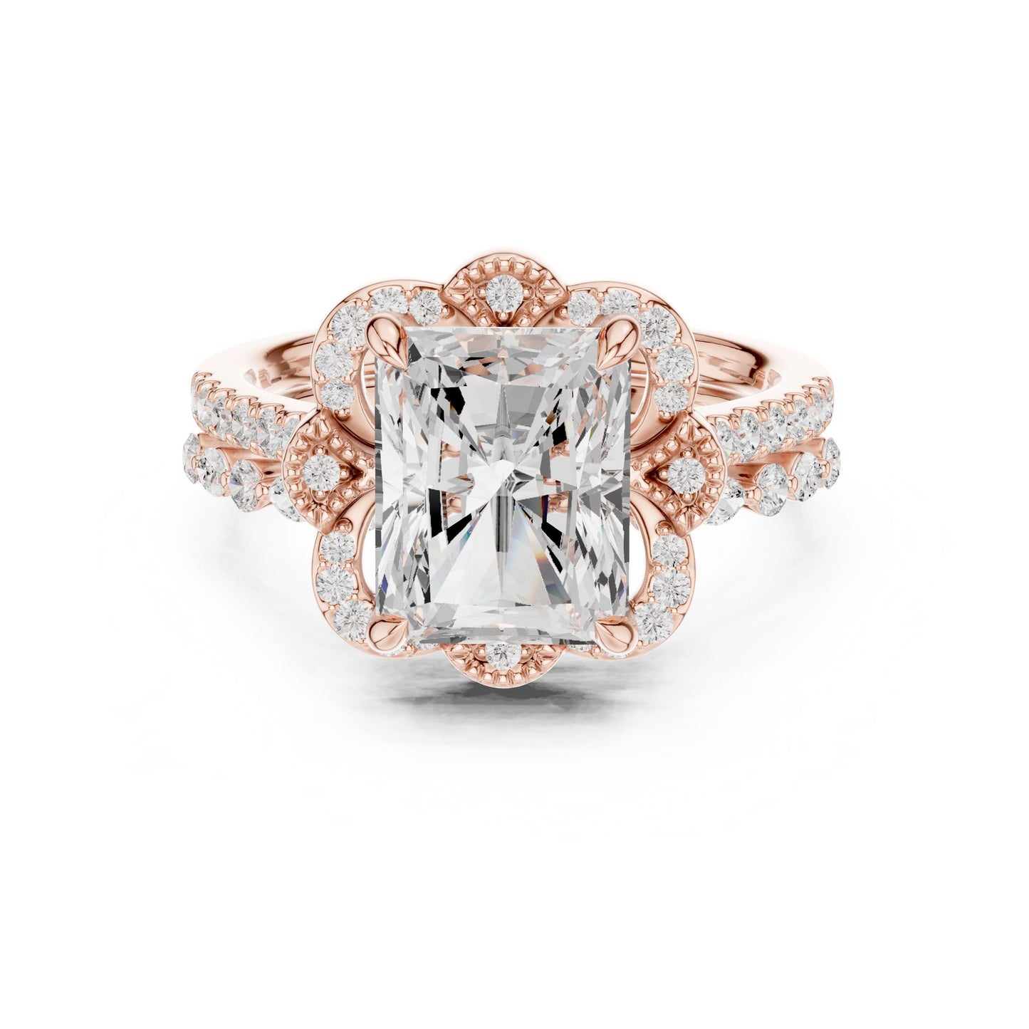 Cushion Lab Grown Diamond Halo Engagement Ring