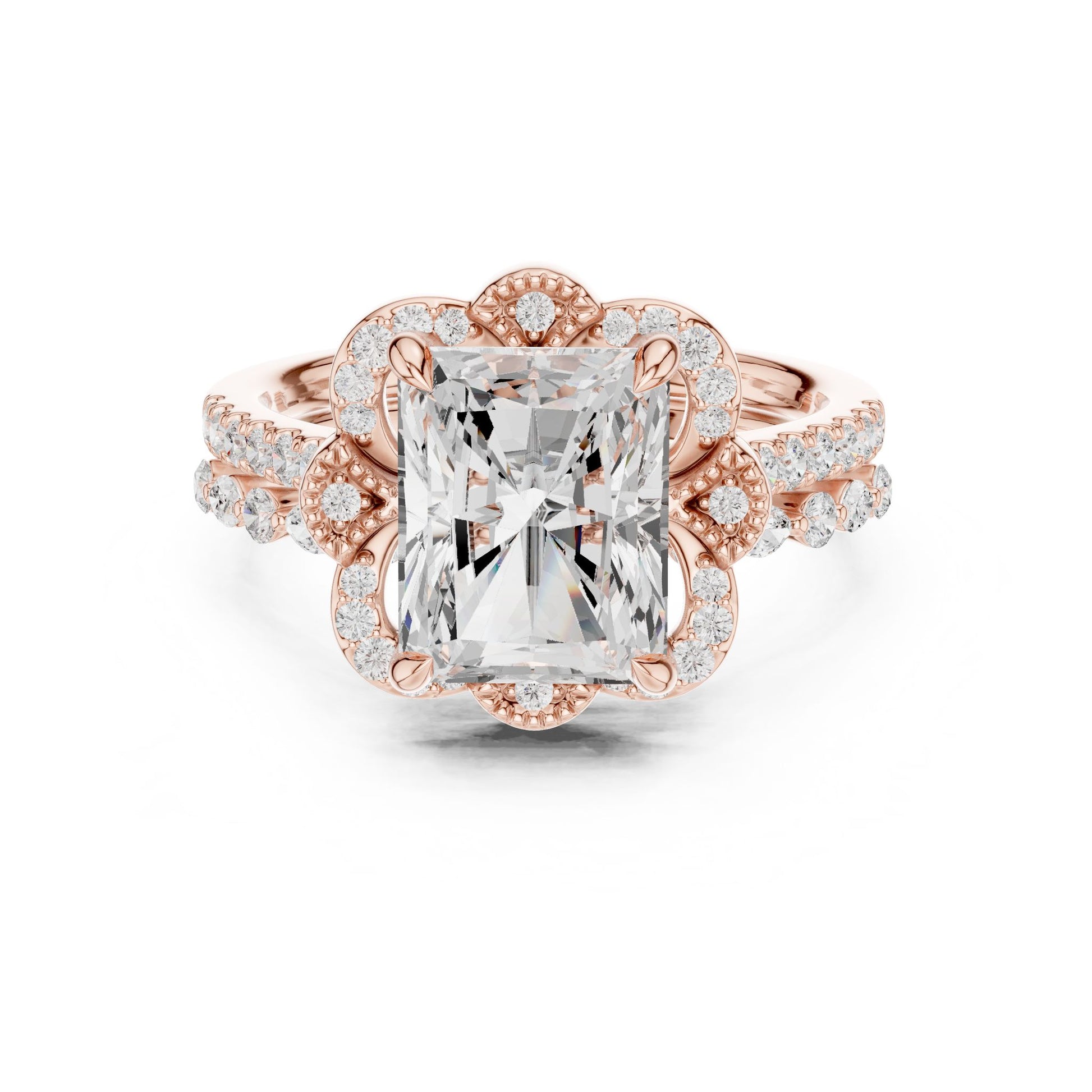 Cushion Lab Grown Diamond Halo Engagement Ring