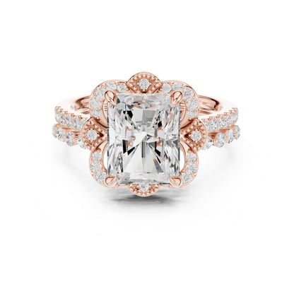 Cushion Lab Grown Diamond Halo Engagement Ring