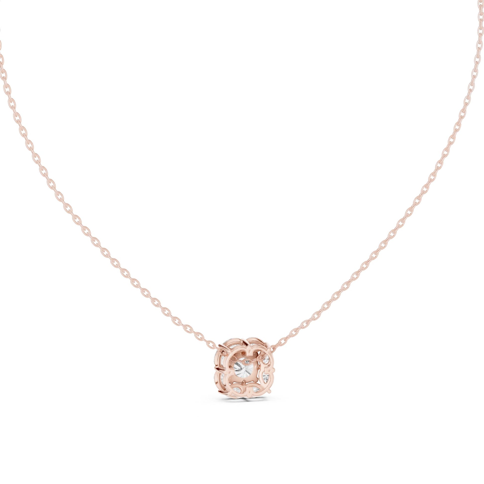 Cushion Lab Grown Diamond Halo Pendant