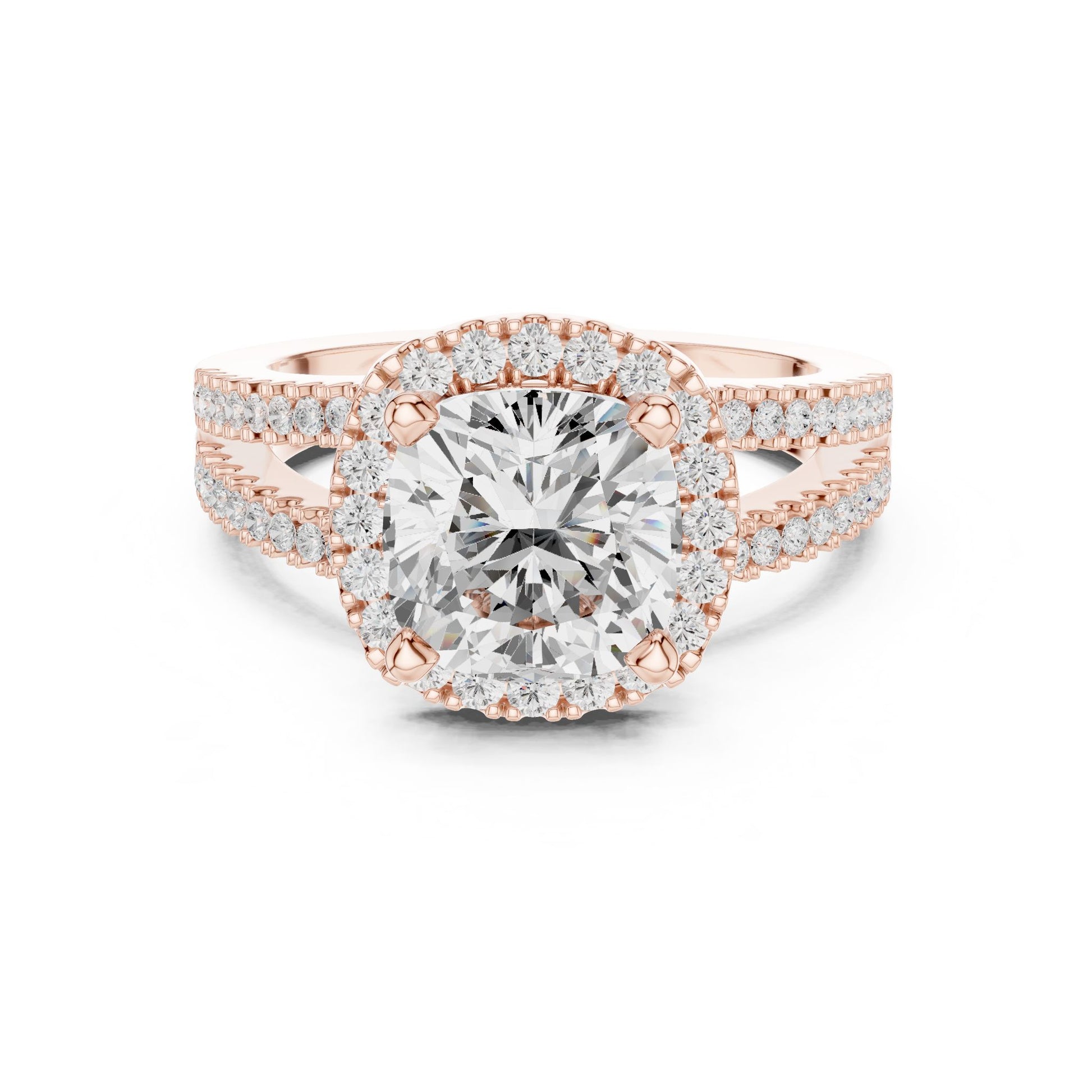 Cushion Lab Grown Diamond Halo Engagement Ring