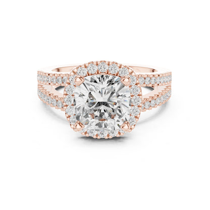 Cushion Lab Grown Diamond Halo Engagement Ring