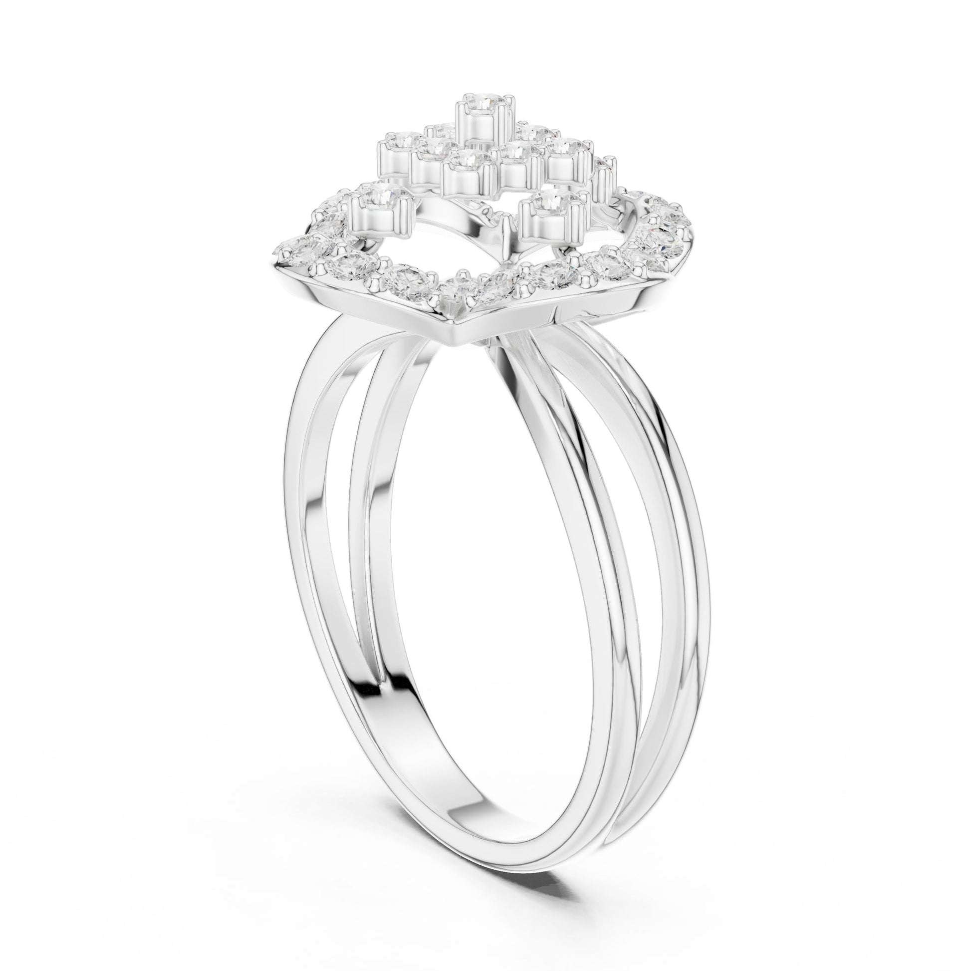 Cushion Lab Grown Diamond Halo Engagement Ring