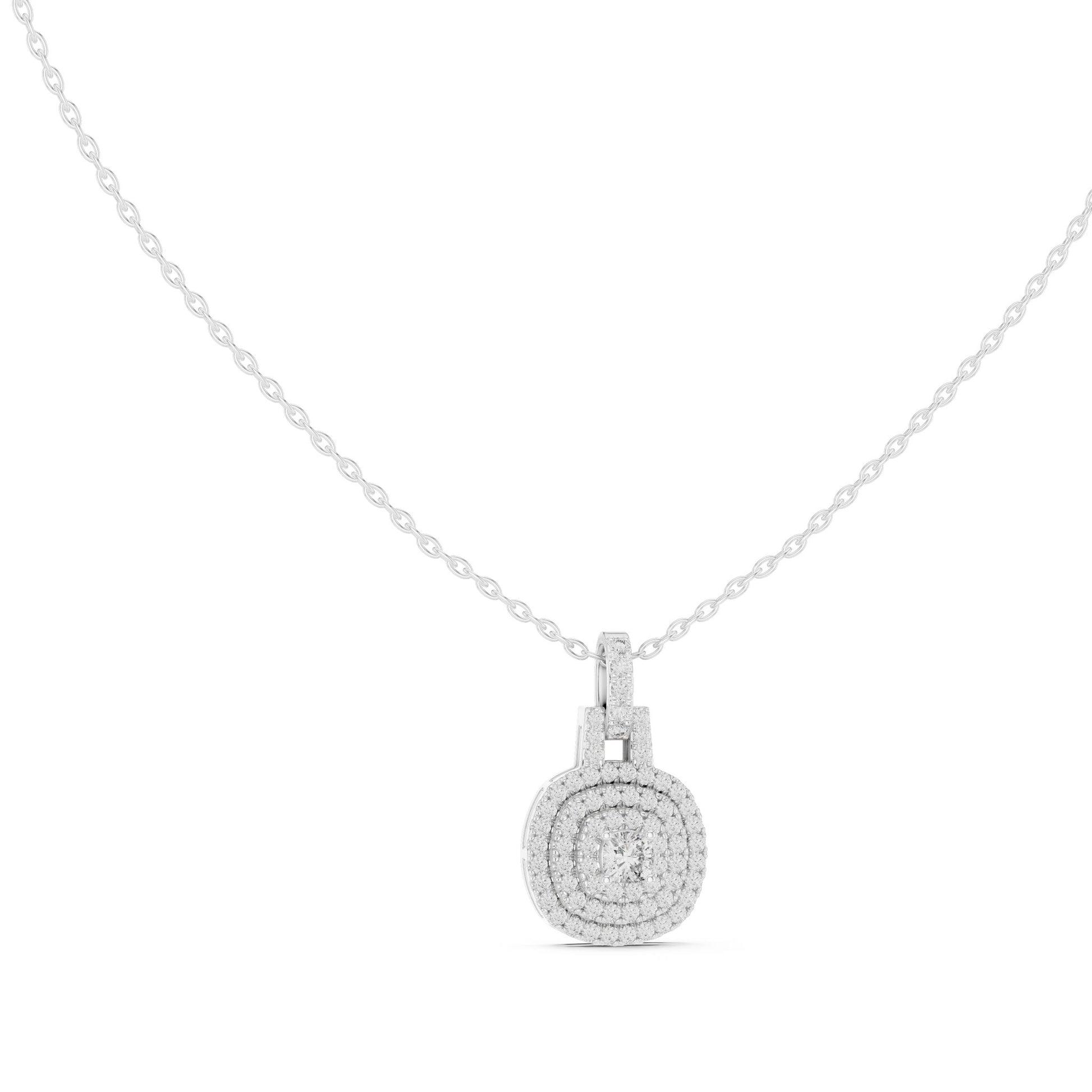 Cushion Lab Grown Diamond Halo Pendant