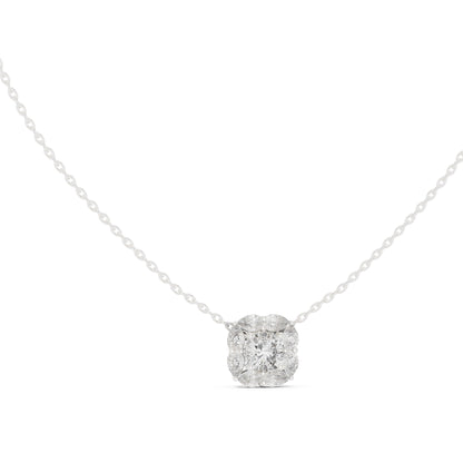 Cushion Lab Grown Diamond Halo Pendant