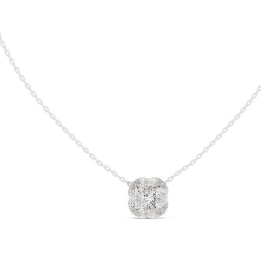 Cushion Lab Grown Diamond Halo Pendant