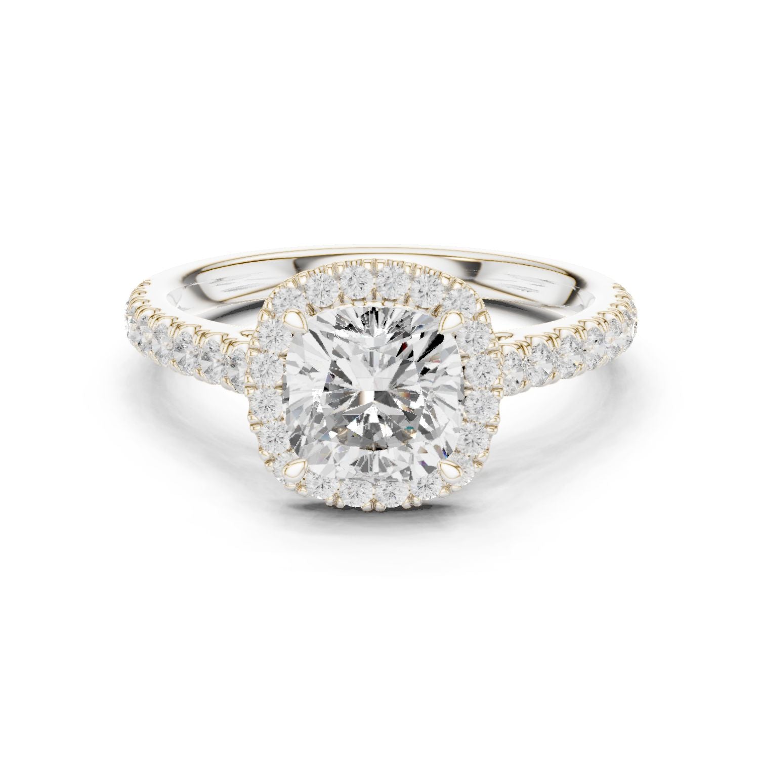 Cushion Lab Grown Diamond Halo Engagement Ring