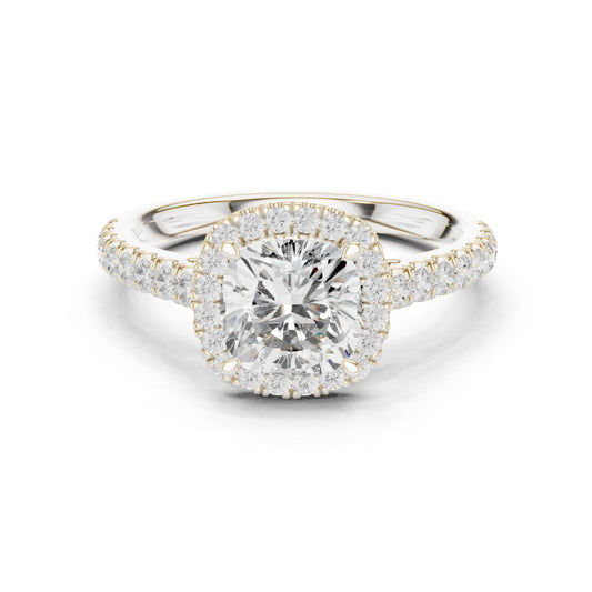 Cushion Lab Grown Diamond Halo Engagement Ring