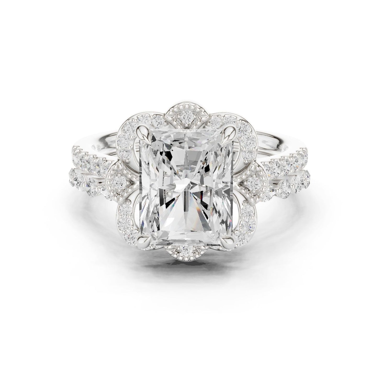 Cushion Lab Grown Diamond Halo Engagement Ring