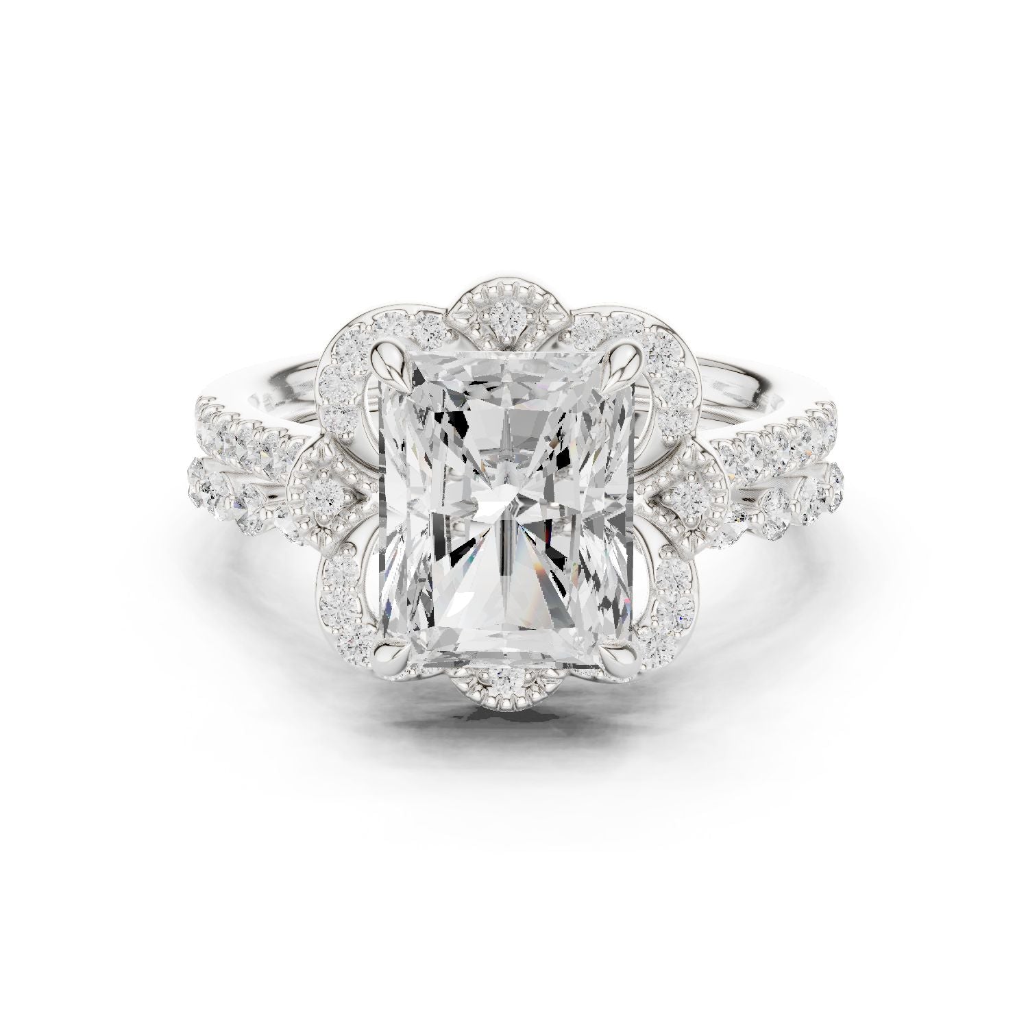 Cushion Lab Grown Diamond Halo Engagement Ring