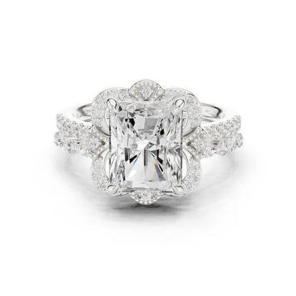 Cushion Lab Grown Diamond Halo Engagement Ring