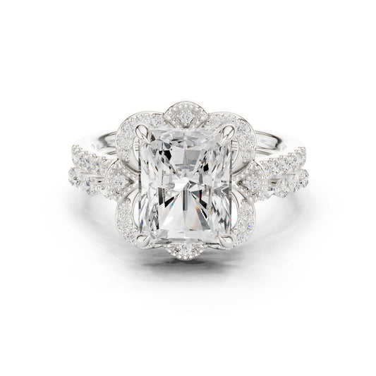Cushion Lab Grown Diamond Halo Engagement Ring