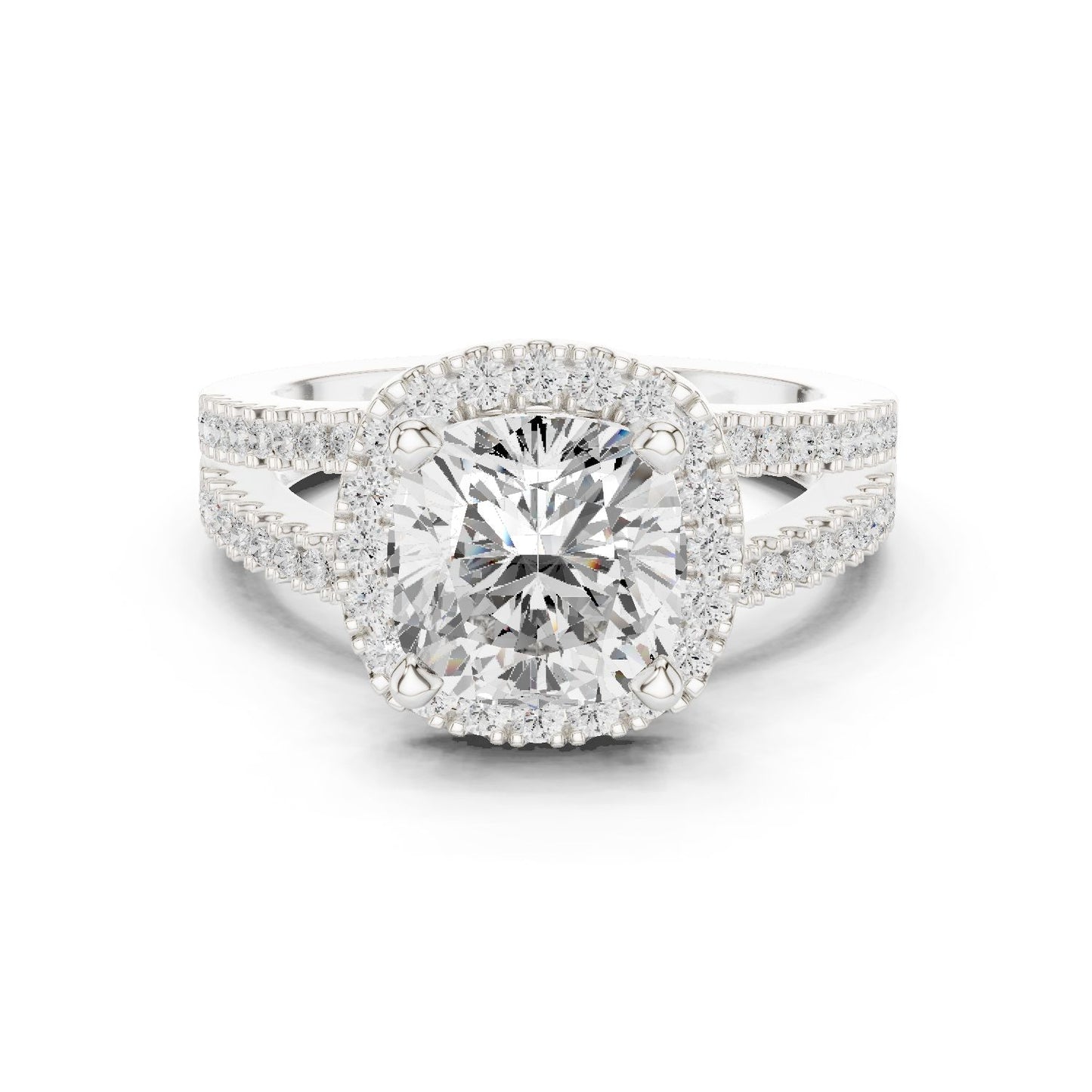 Cushion Lab Grown Diamond Halo Engagement Ring