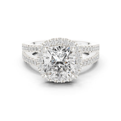 Cushion Lab Grown Diamond Halo Engagement Ring