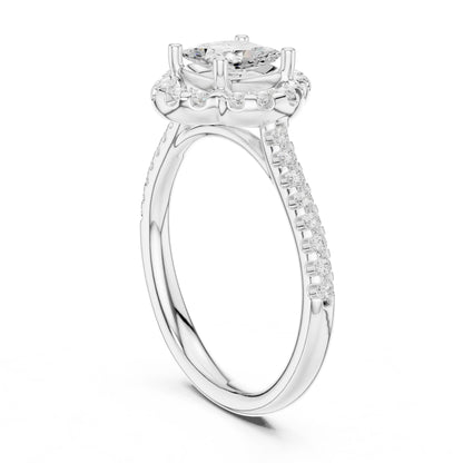 Cushion Lab Grown Diamond Halo Engagement Ring
