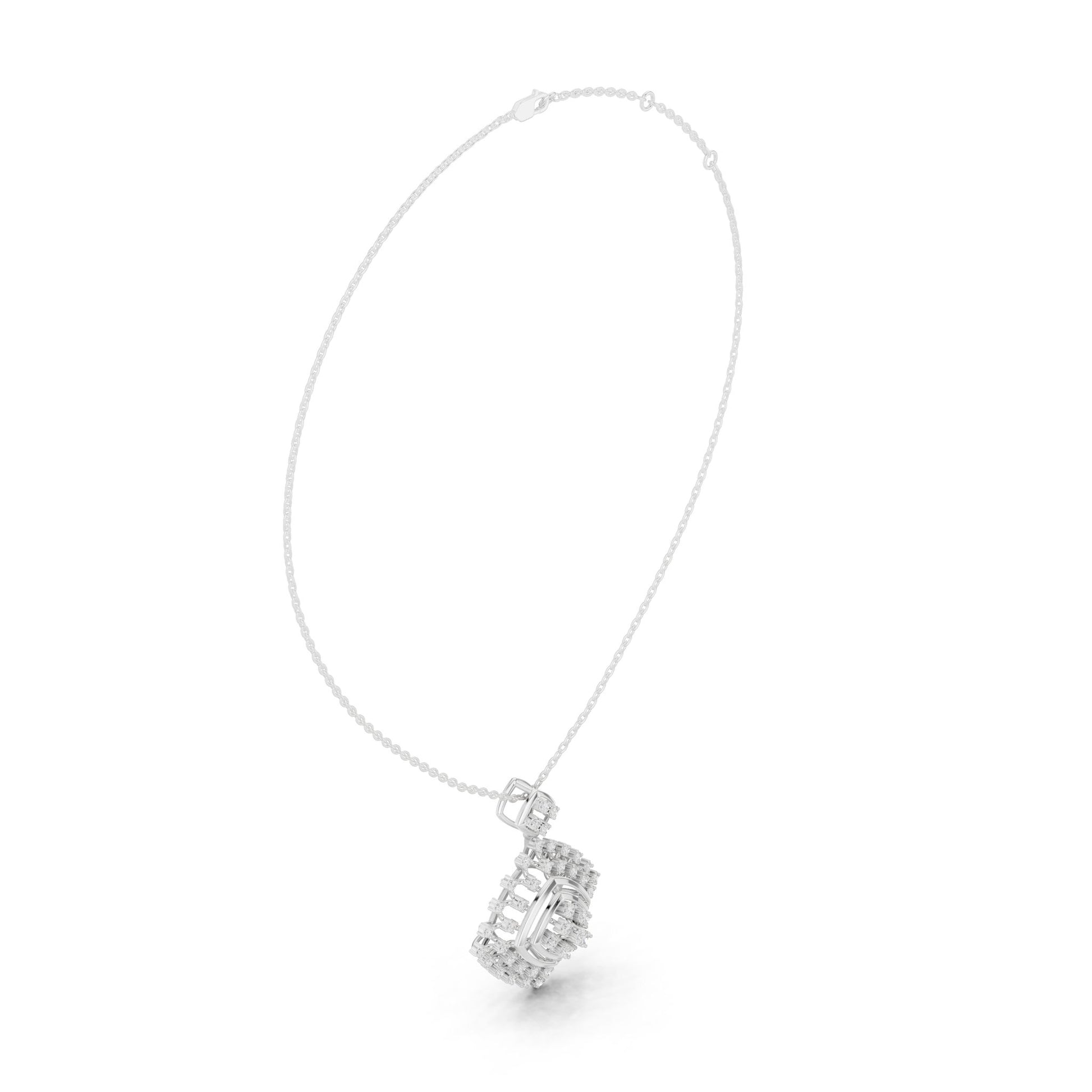 Cushion Lab Grown Diamond Halo Pendant