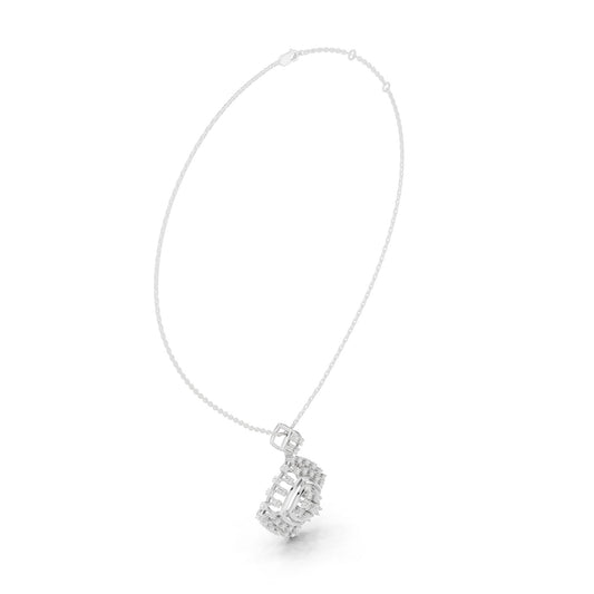 Cushion Lab Grown Diamond Halo Pendant