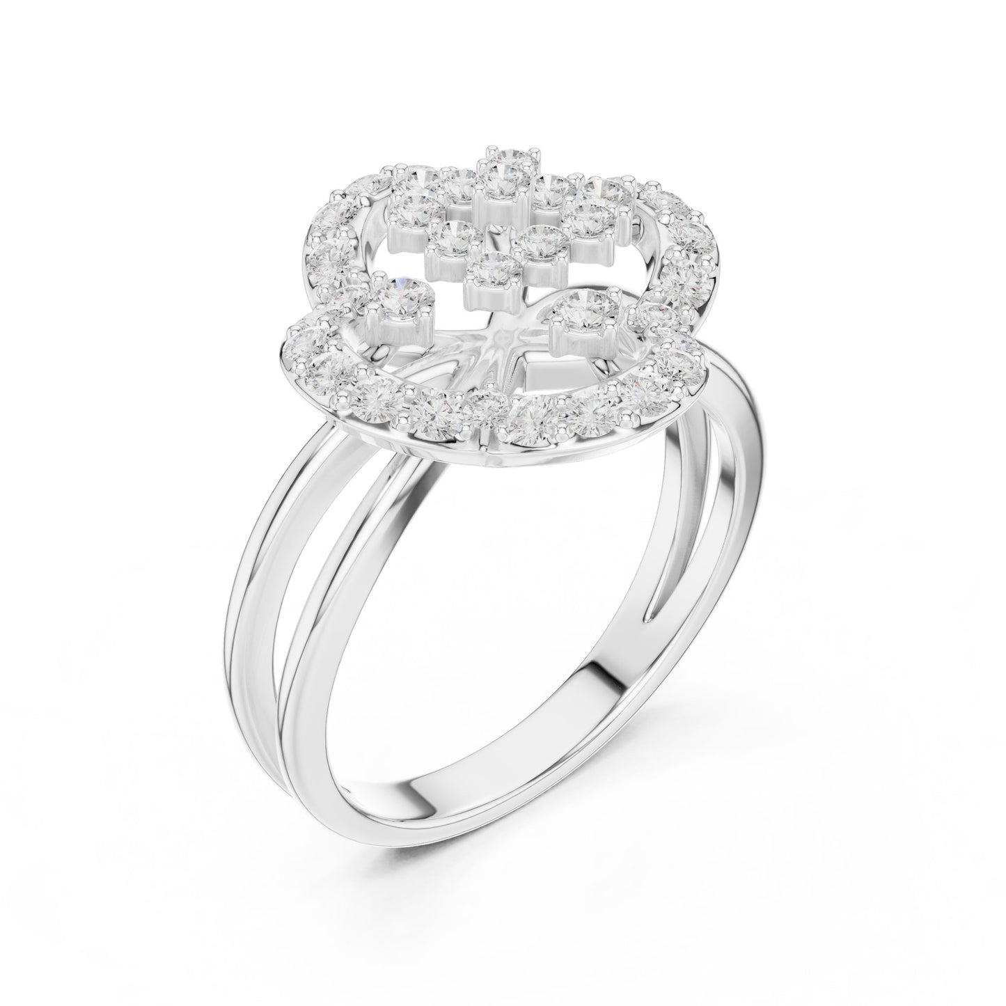 Cushion Lab Grown Diamond Halo Engagement Ring