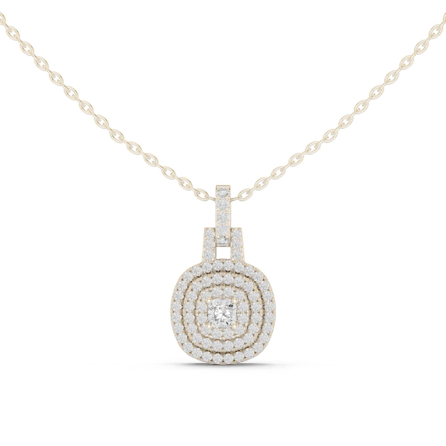 Cushion Lab Grown Diamond Halo Pendant