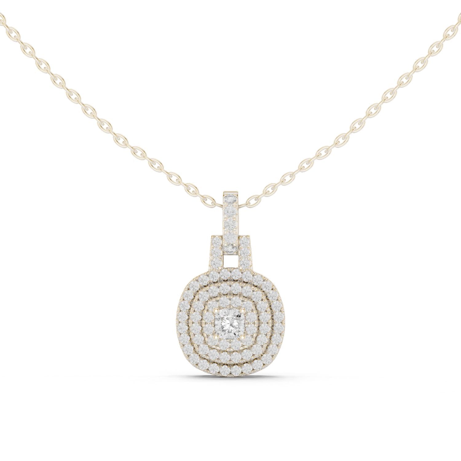 Cushion Lab Grown Diamond Halo Pendant
