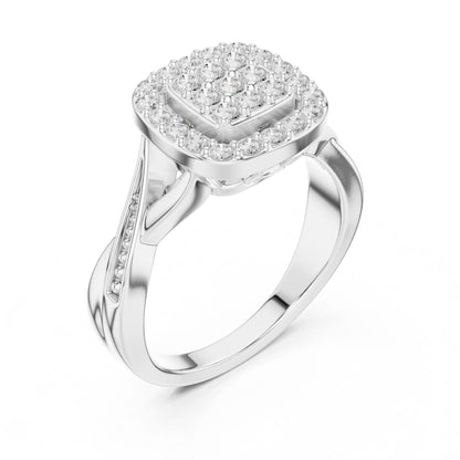 Women's Cushion Lab Grown Diamond Halo Ring