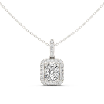 Cushion Lab Grown Diamond Halo Pendant