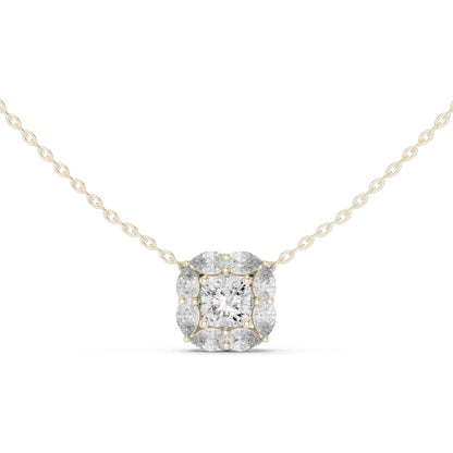 Cushion Lab Grown Diamond Halo Pendant