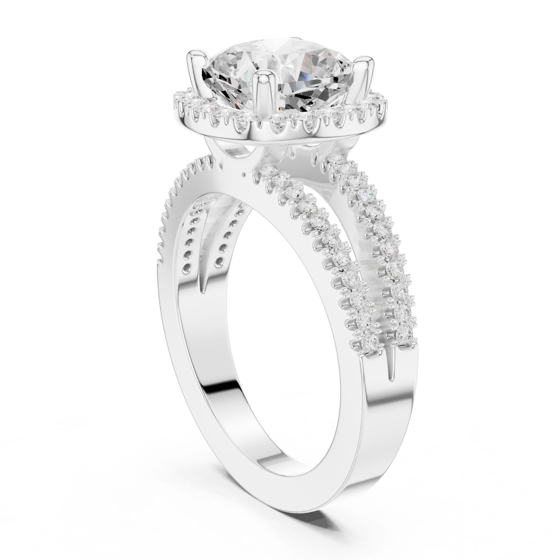 Cushion Lab Grown Diamond Halo Engagement Ring