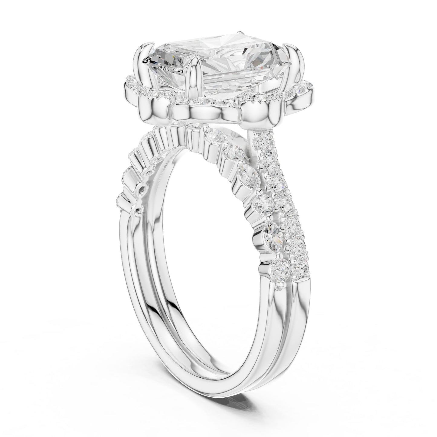 Cushion Lab Grown Diamond Halo Engagement Ring