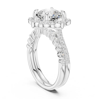 Cushion Lab Grown Diamond Halo Engagement Ring