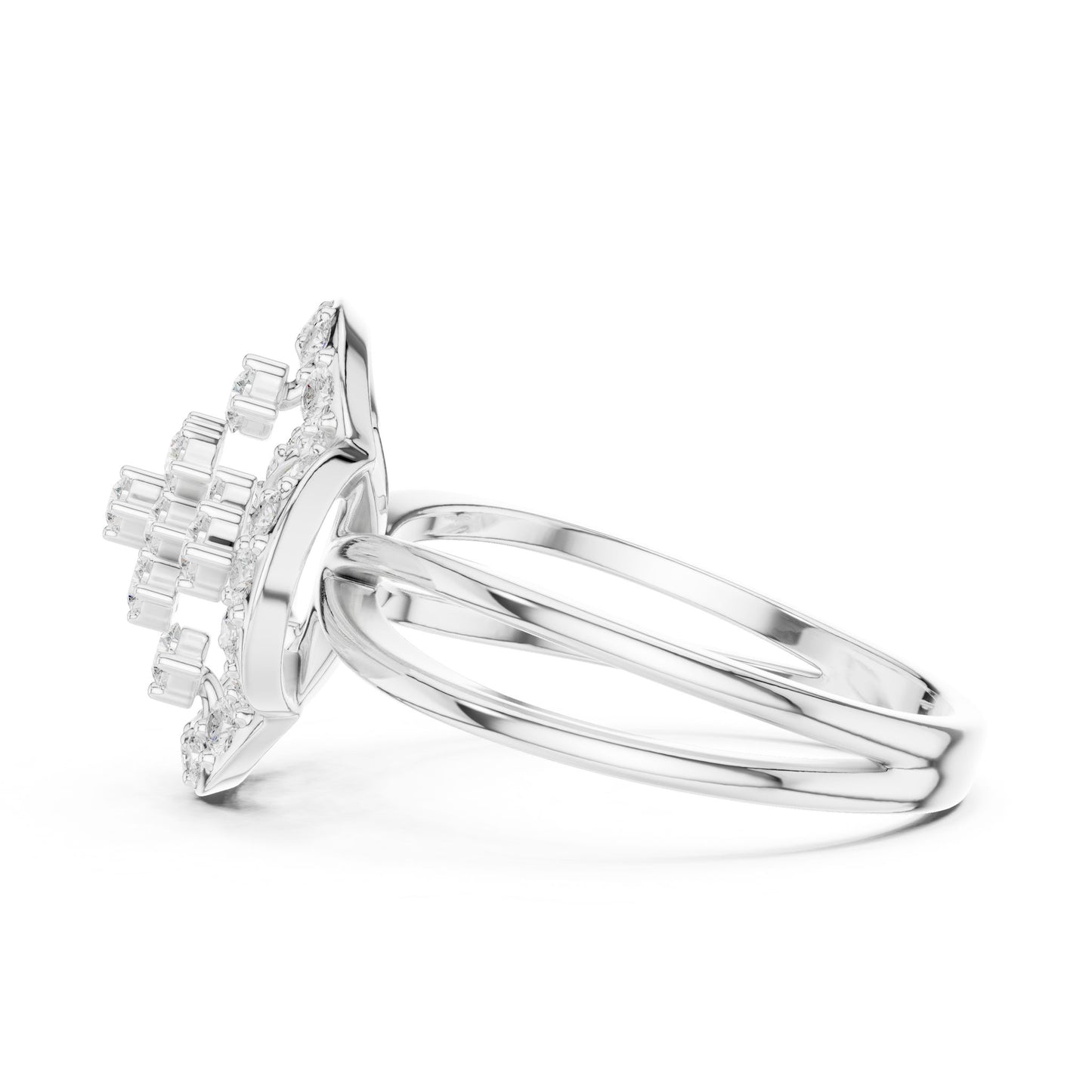 Cushion Lab Grown Diamond Halo Engagement Ring