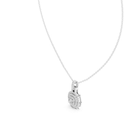 Cushion Lab Grown Diamond Halo Pendant