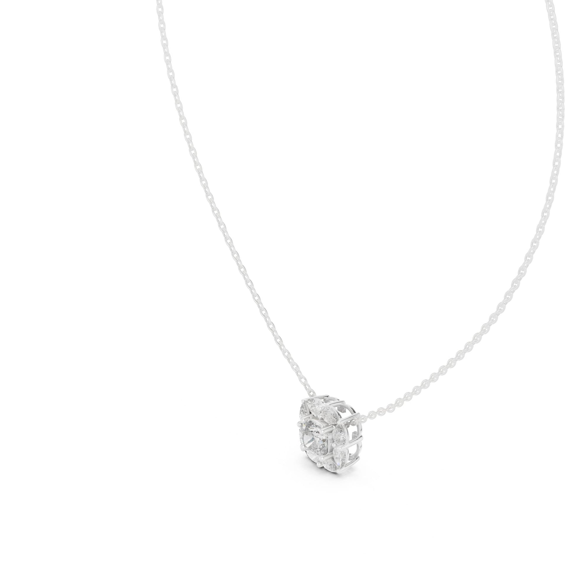 Cushion Lab Grown Diamond Halo Pendant