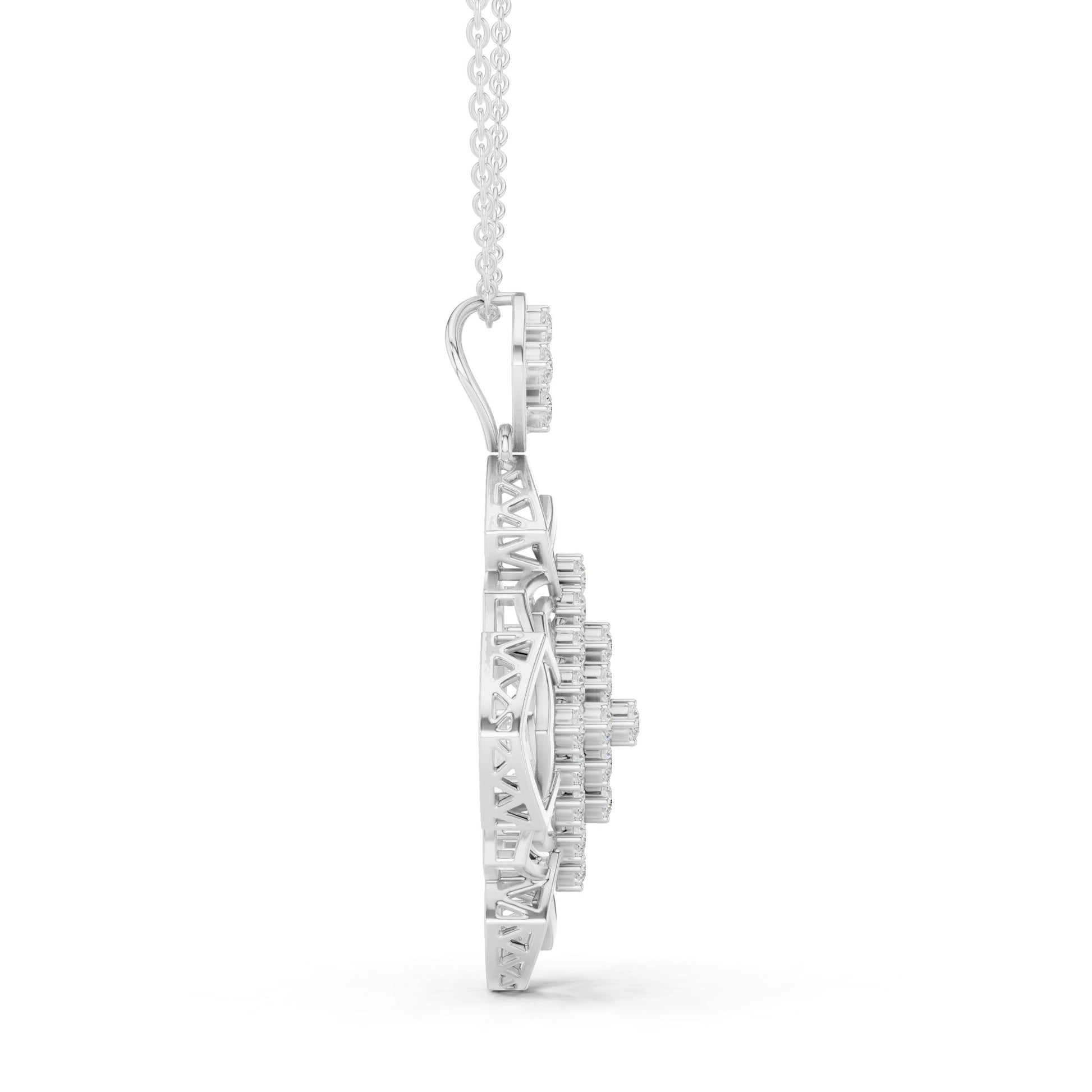 Cushion Lab Grown Diamond Halo Pendant