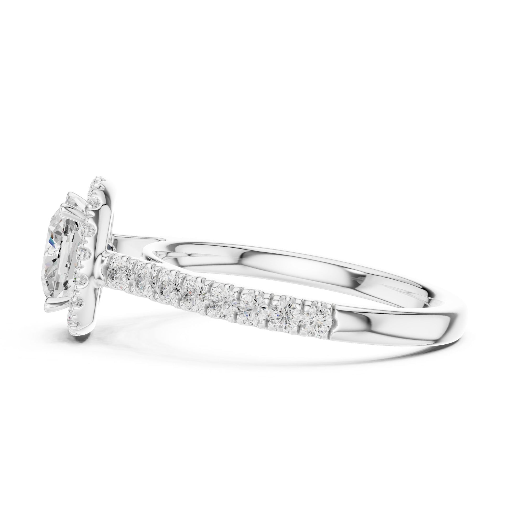 Cushion Lab Grown Diamond Halo Engagement Ring