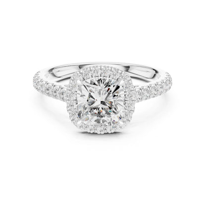 Cushion Lab Grown Diamond Halo Engagement Ring