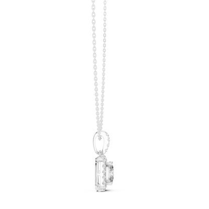 Cushion Lab Grown Diamond Halo Pendant
