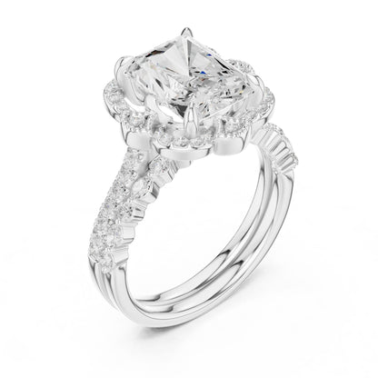 Cushion Lab Grown Diamond Halo Engagement Ring