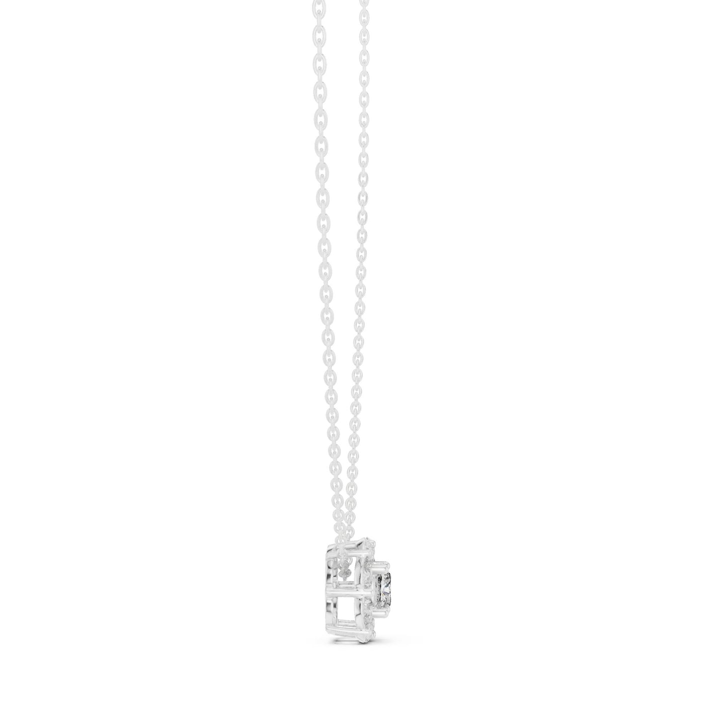 Cushion Lab Grown Diamond Halo Pendant
