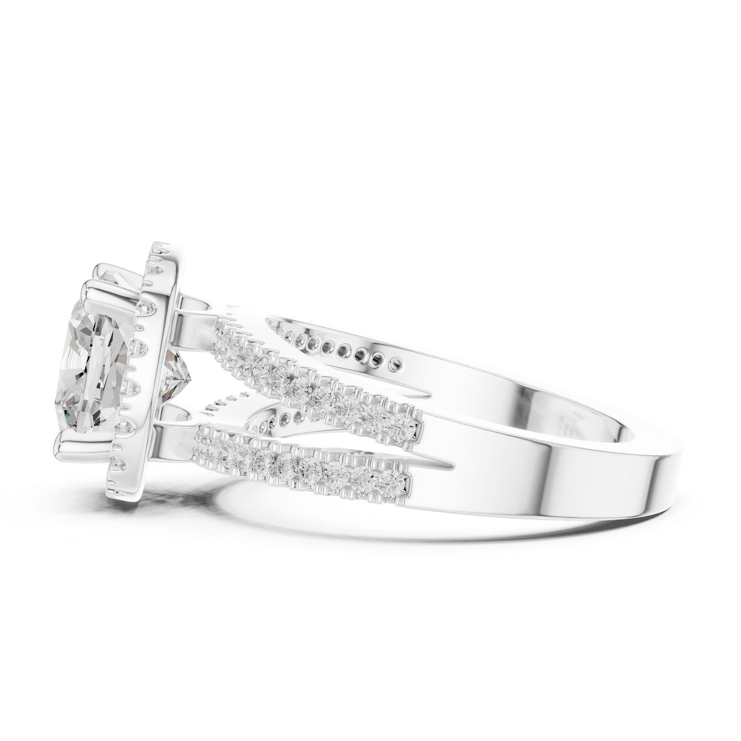 Cushion Lab Grown Diamond Halo Engagement Ring