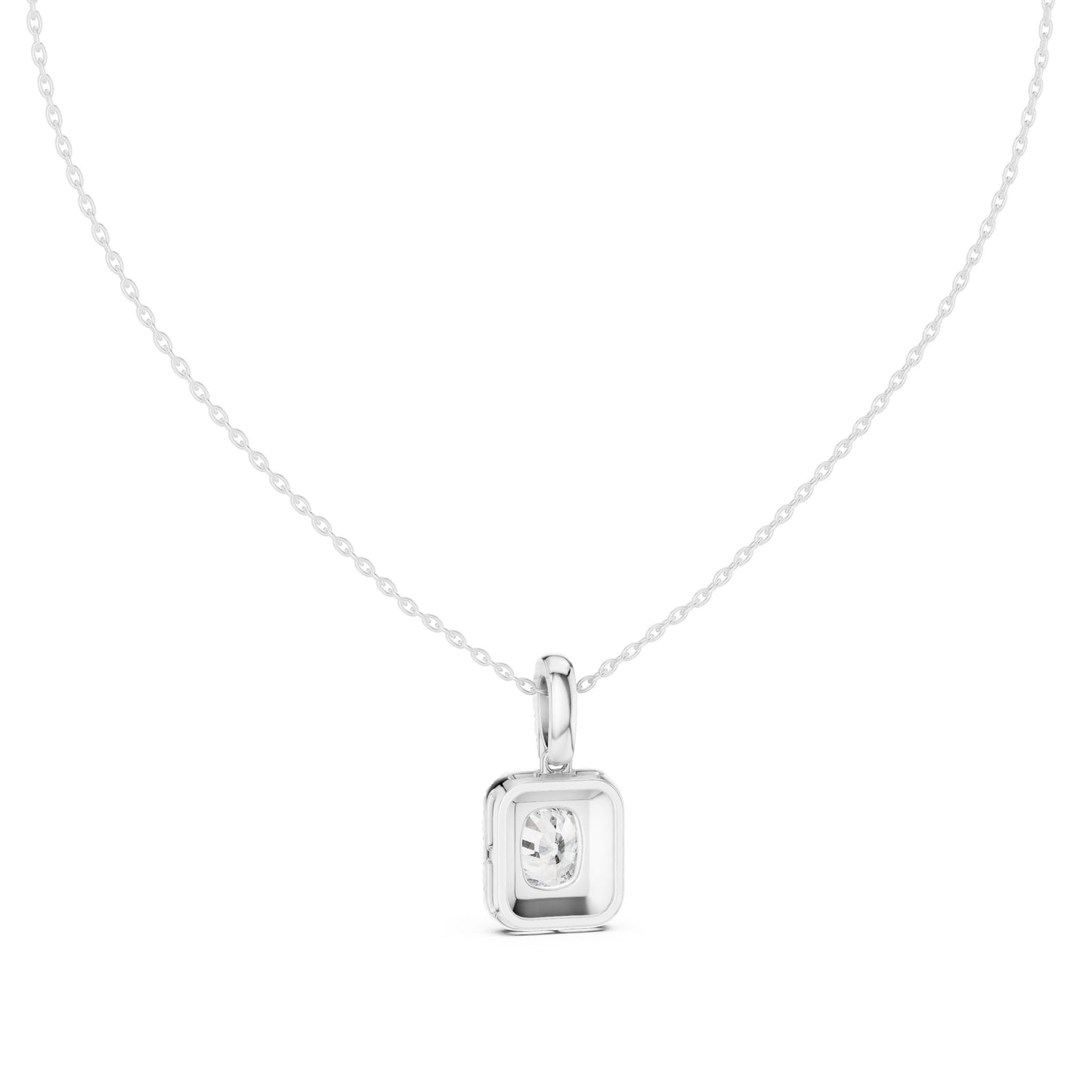 Cushion Lab Grown Diamond Halo Pendant