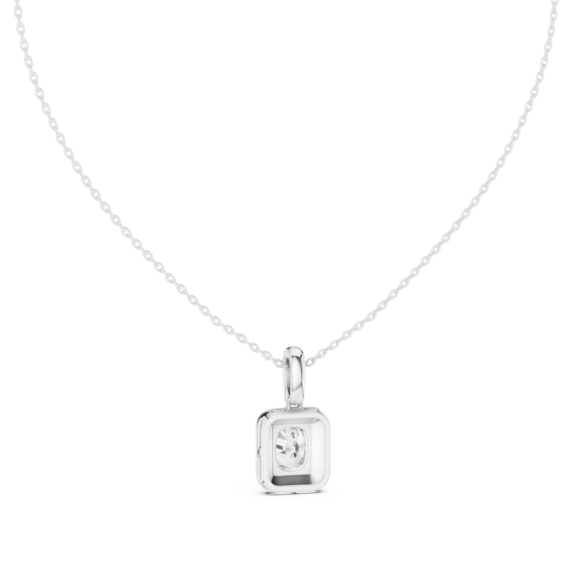 Cushion Lab Grown Diamond Halo Pendant