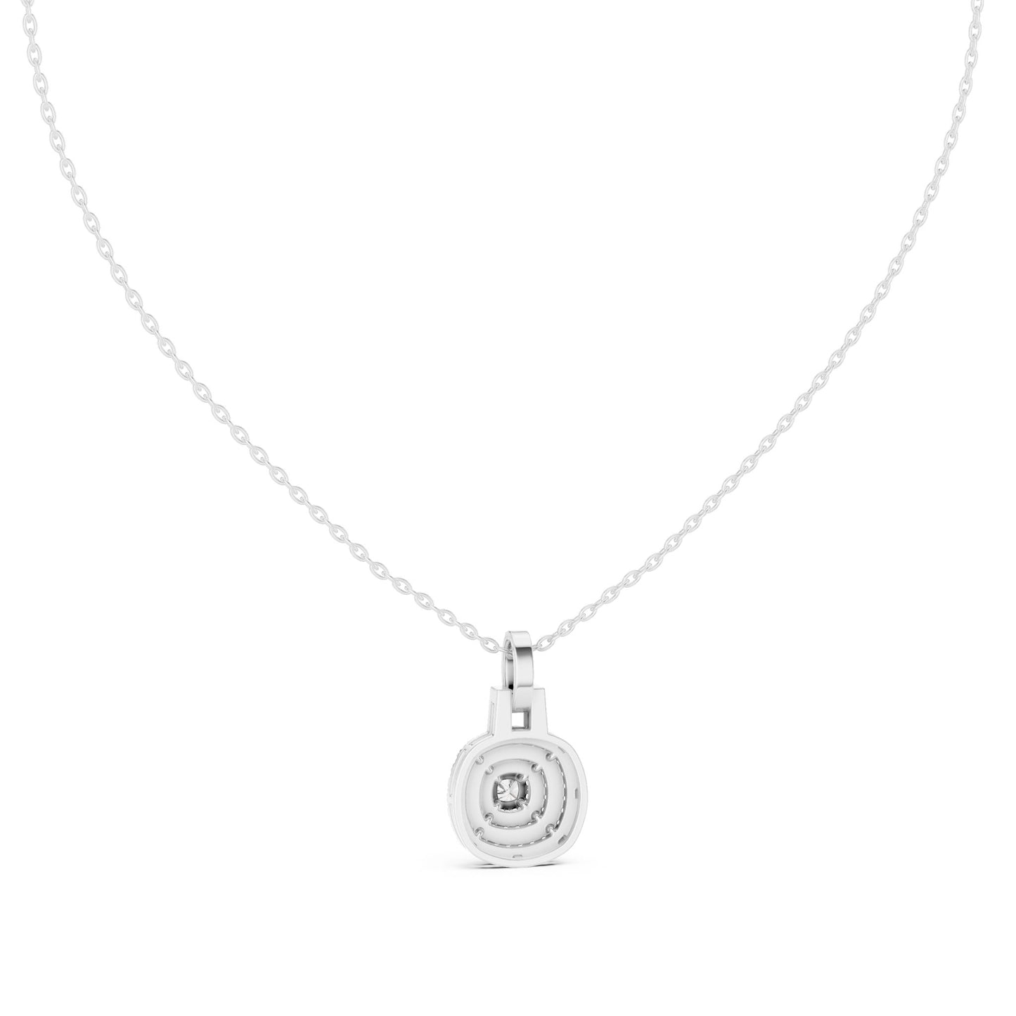 Cushion Lab Grown Diamond Halo Pendant