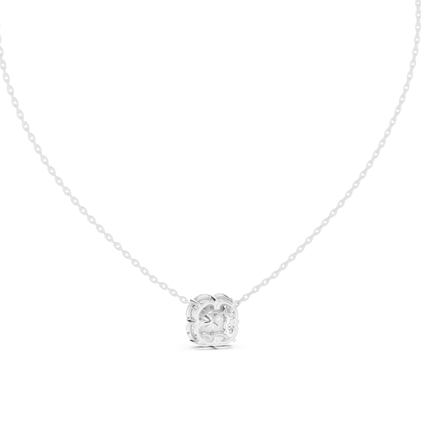 Cushion Lab Grown Diamond Halo Pendant