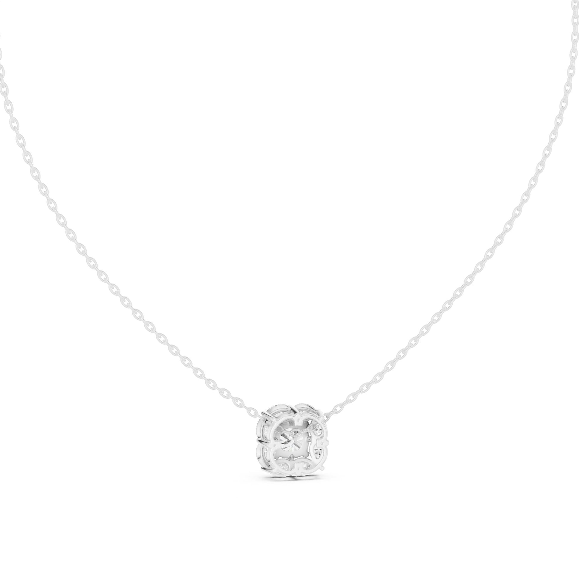 Cushion Lab Grown Diamond Halo Pendant