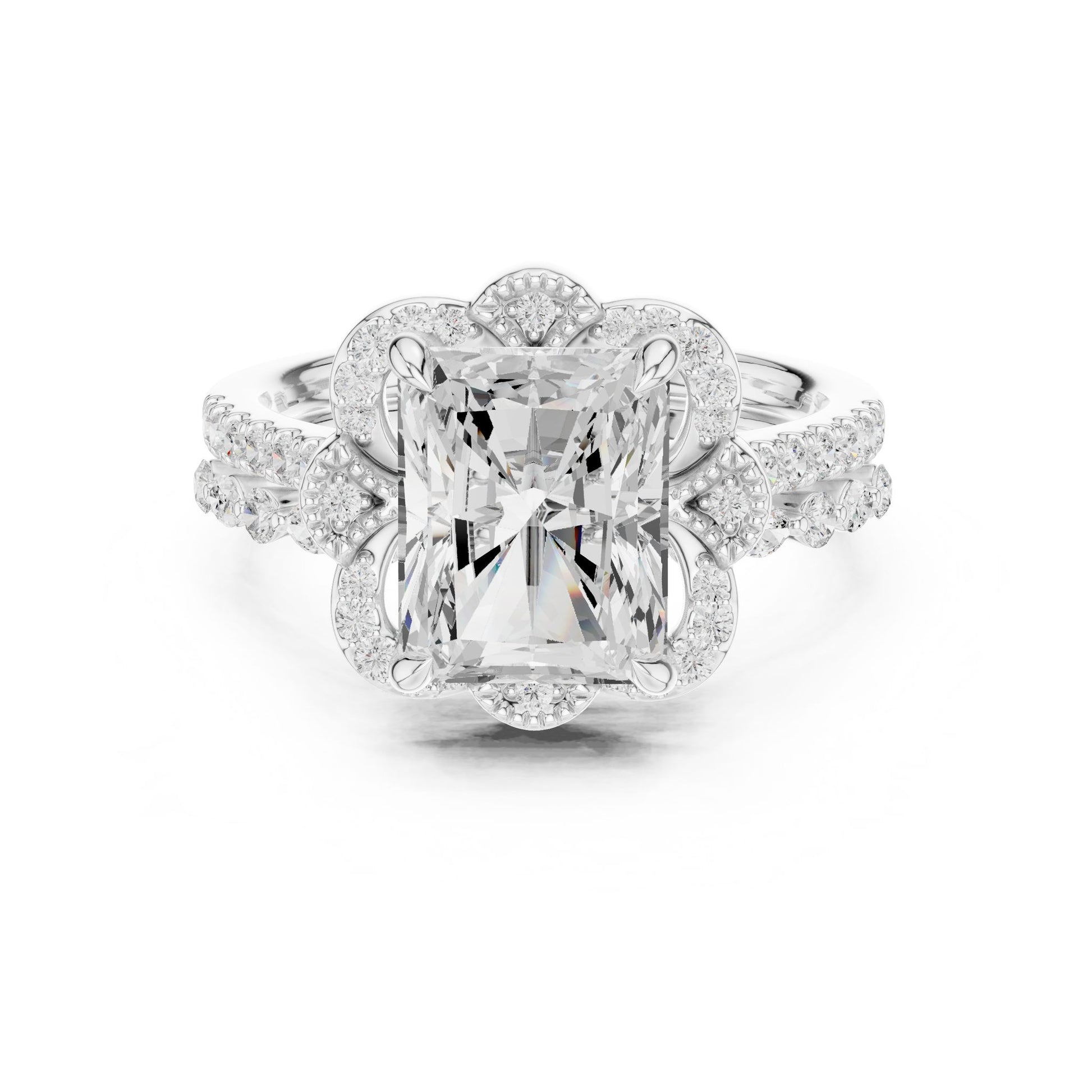 Cushion Lab Grown Diamond Halo Engagement Ring