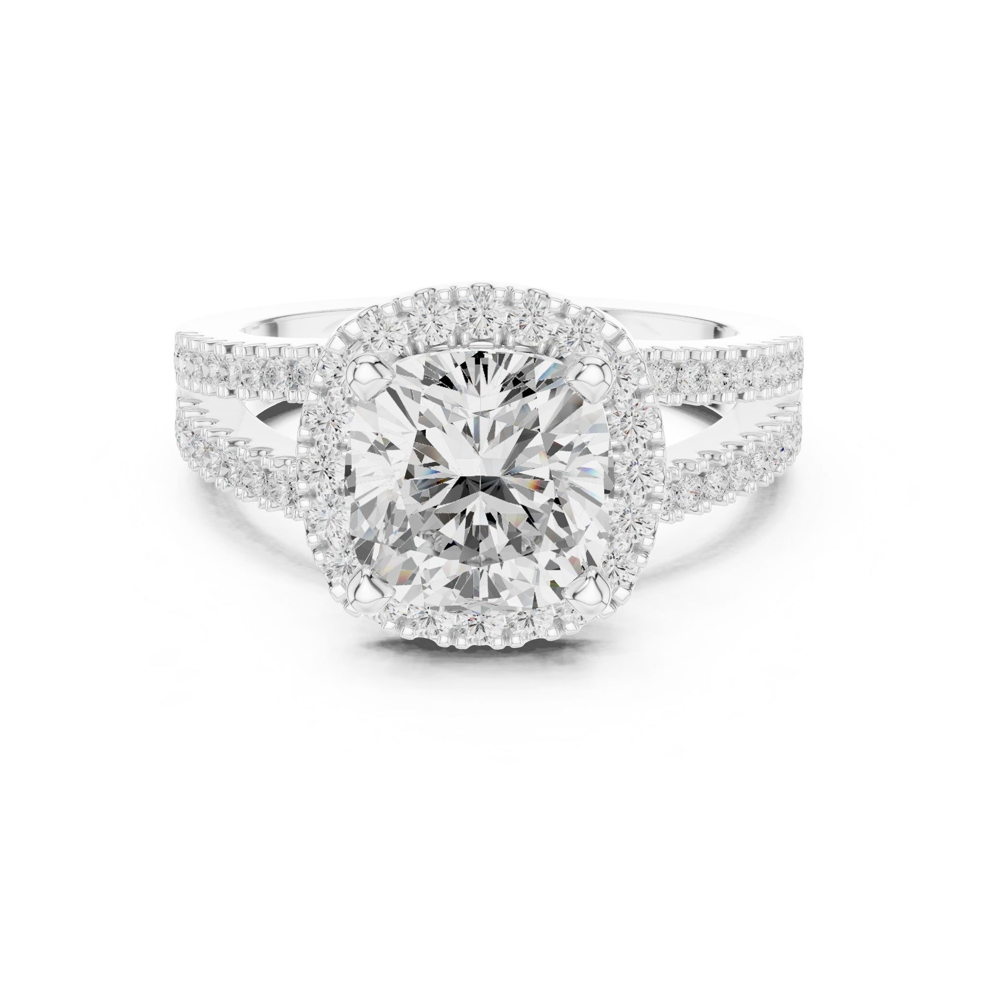 Cushion Lab Grown Diamond Halo Engagement Ring