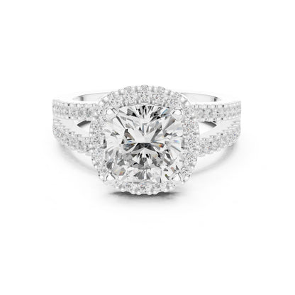 Cushion Lab Grown Diamond Halo Engagement Ring